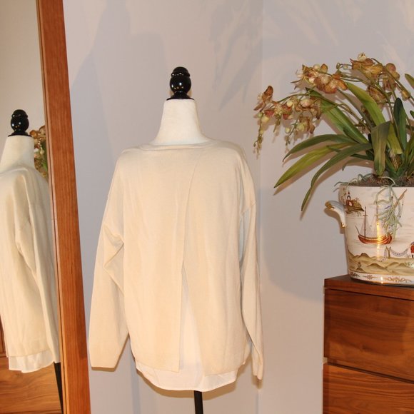 Sandro Paris Two Tone White Sweater - Picture 2 of 2